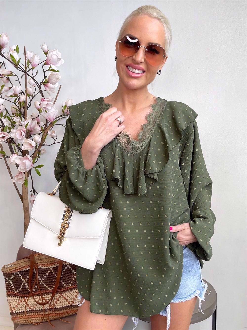 Simone - Tunika med spetskant och volanger